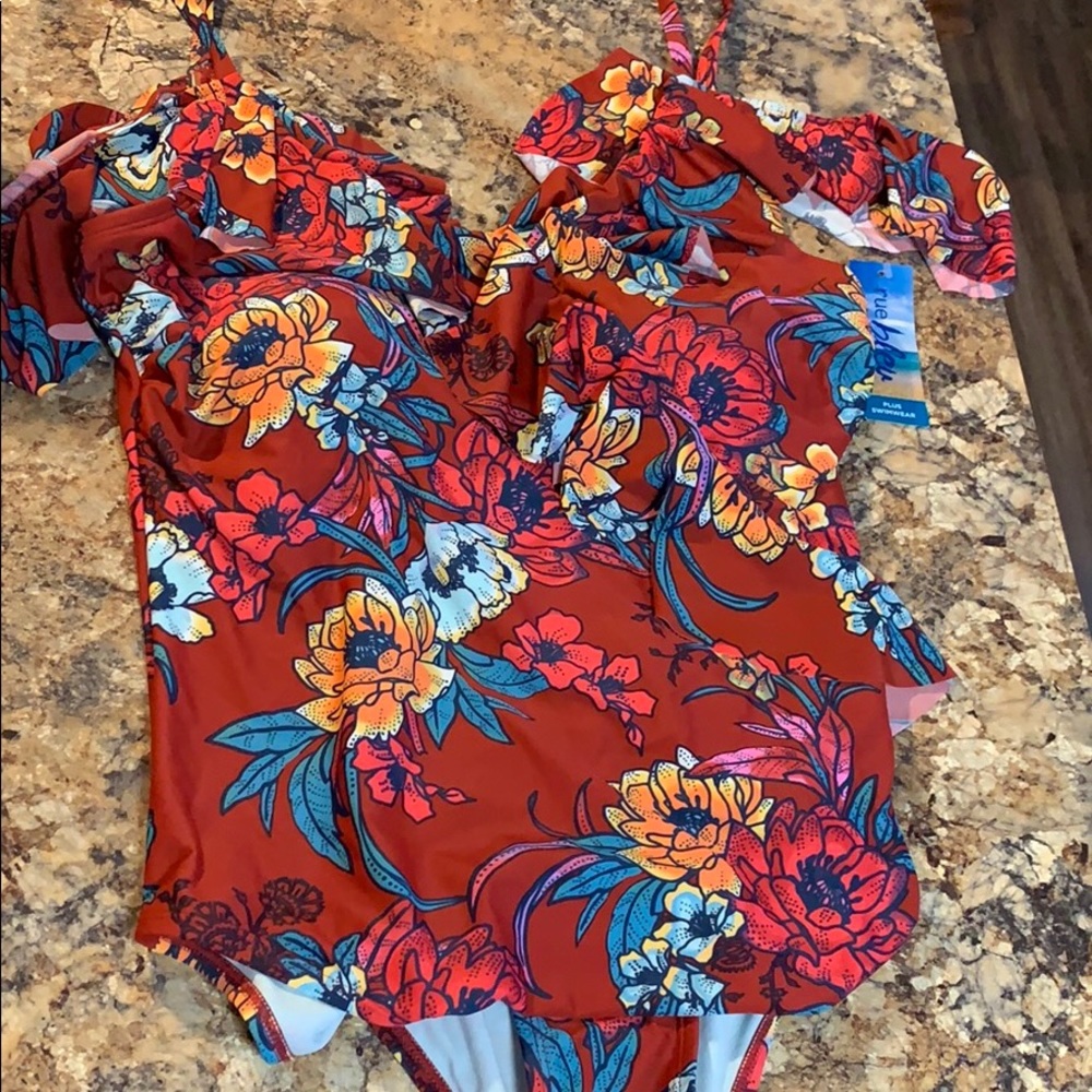 New Rue 21 2x one piece off shoulder bathing suit